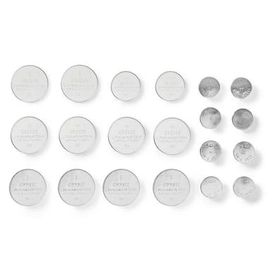 Nedis Litium / Alkaline Button Cell Battery Multi Pack | 1.5 / 3 V DC | Alkalisk / Litium | CR1620 / CR2016 / CR2025 / CR2032 / LR43 / LR44 / LR54 | Antall batterier: 20 stk. | Ulike enheter