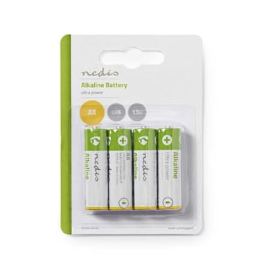 Alkaliske batterier AA | 1.5 V | 4 deler | Blister