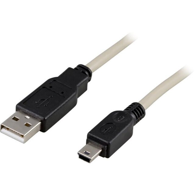 DELTACO USB 2.0 kabel Type A output-Type mini B output, 0,5m