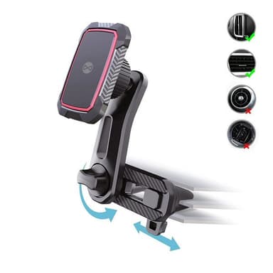 Justerbar magnetisk mobilholder for viftegitteret
