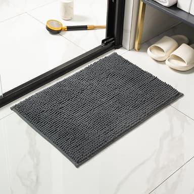 Badematte Dørmatte for bad med sklisikker Mørk grå 50x80 cm