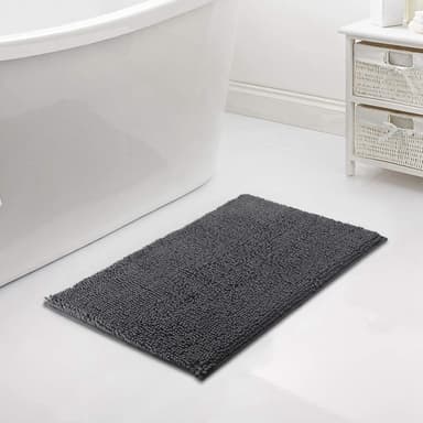 Badematte Dørmatte for bad med sklisikker Mørk grå 50x80 cm
