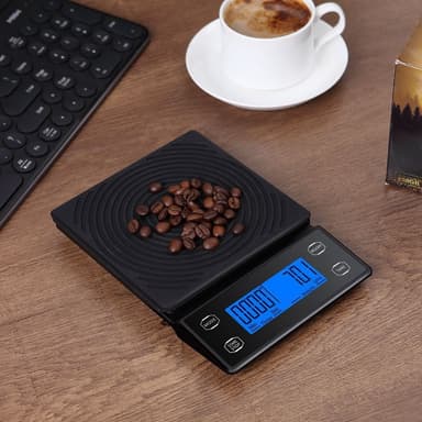 Digital kaffevekt med timer USB-drevet 5kg / 0,1g Sort