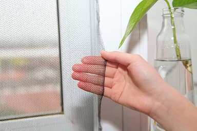 Window Screen Mesh Gardin med borrelås 1,3 x 1,5 m 2-Pak Svart