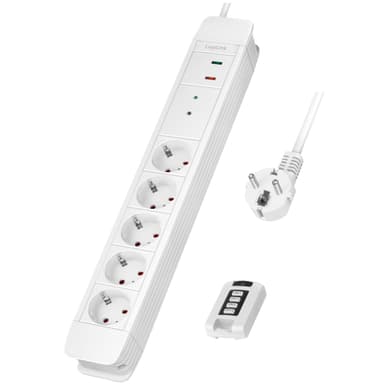 Grenuttak 5-veis med fjernkontroll 433 MHz 1,5m Hvit