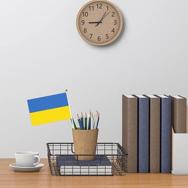 Håndholdt ukrainsk flagg 14 × 21 cm polyester Blå / Gul