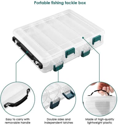 Fiskeboks for fiske 6 rom Transparent