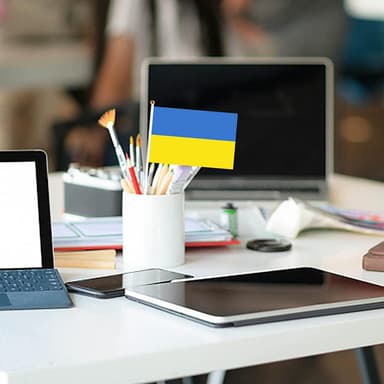 Håndholdt ukrainsk flagg 14 × 21 cm polyester Blå / Gul