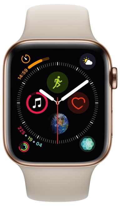 Apple Watch Series 4 44mm rustfritt stål (GPS + 4G)