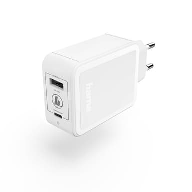 HAMA Lader 220V USB-C & USB-A PD 42w Hvit