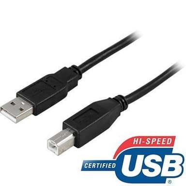 DELTACO USB 2.0 kabel Type A-Type B output, 0,5m,svart