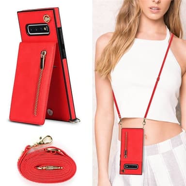 Zipper halskjede deksel Samsung Galaxy S10 Plus - Rød