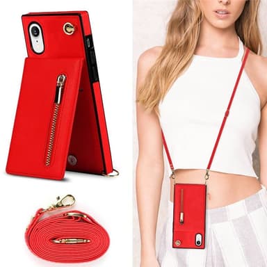 Zipper halskjede deksel Apple iPhone XR - Rød