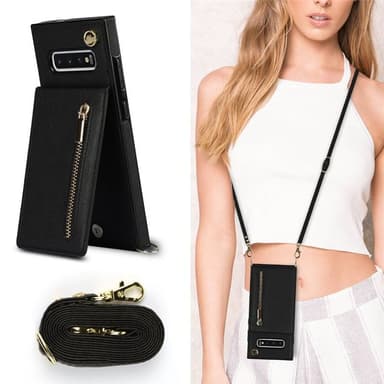 Zipper halskjede deksel Samsung Galaxy S10 Plus - Sort