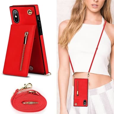 Zipper halskjede deksel Apple iPhone XS Max - Rød