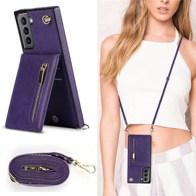 Zipper halskjede deksel Samsung Galaxy S21 FE - Lilla