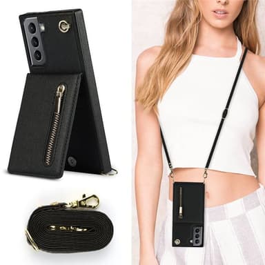 Zipper halskjede deksel Samsung Galaxy S21 - Sort