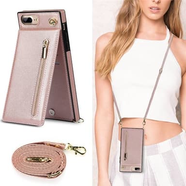 Zipper halskjede deksel Apple iPhone 7 Plus - Rose