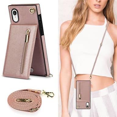 Zipper halskjede deksel Apple iPhone XR - Rose