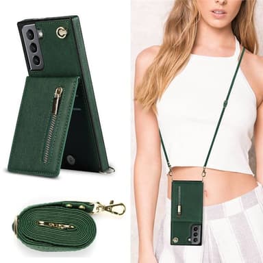 Zipper halskjede deksel Samsung Galaxy S21 FE - Grønn