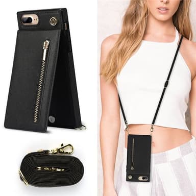 Zipper halskjede deksel Apple iPhone 7 Plus - Sort