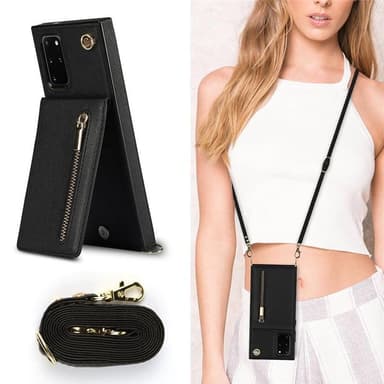 Zipper halskjede deksel Samsung Galaxy S20 Plus - Sort