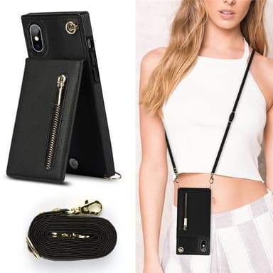 Zipper halskjede deksel Apple iPhone X / XS - Sort