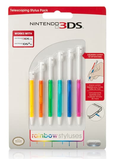 Nintendo 3DS XL Rainbow 6 stk. Stylus-penner