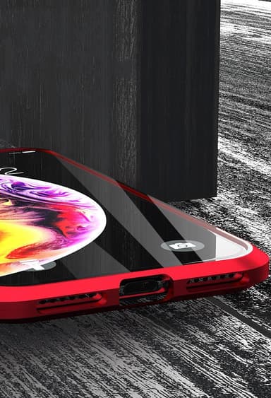 iPhone XR-deksel dobbeltsidig herdet glass Rød