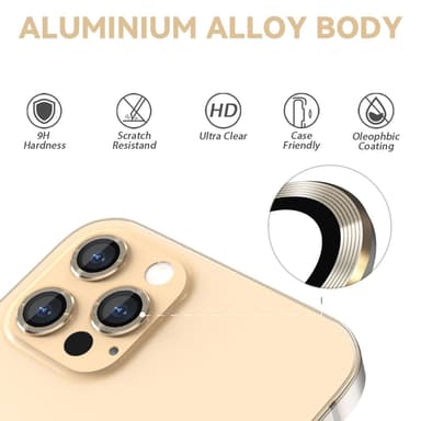 Linsedeksel iPhone 13 Pro / 13 Pro Max 3-pack Gold