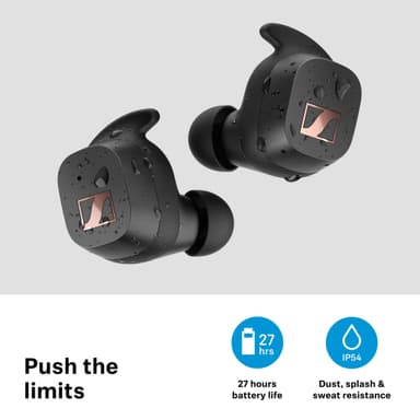Sennheiser Sport helt trådløse in-ear hodetelefoner (sort)