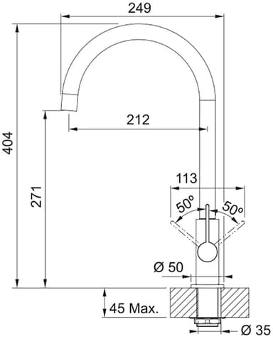 Franke Ambient blandebatteri med ventil (sort)
