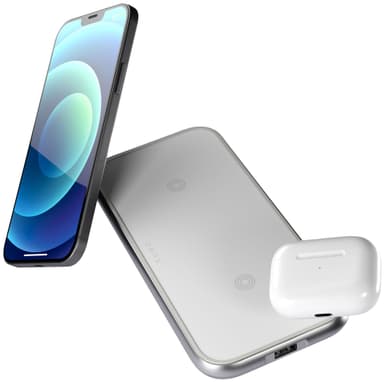 Zens Aluminium Dual trådløs lader (hvit)