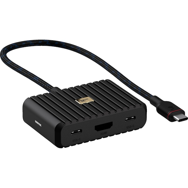 Unisynk 5-porters 8K 100W USB-C hub (sort)