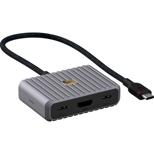 Unisynk 5-porters 8K 100W USB-C hub (grå)