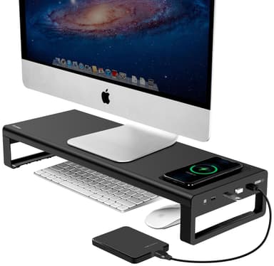 Essentials USB skjermstativ med trådløs lader