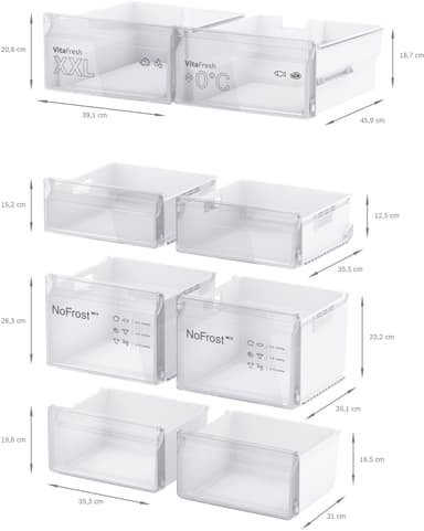Bosch Kjøleskap/fryser kombinasjon KFN96VPEA (inox-easyclean)
