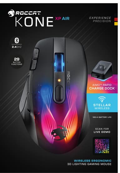 Roccat Kone XP Air trådløs gamingmus (sort)