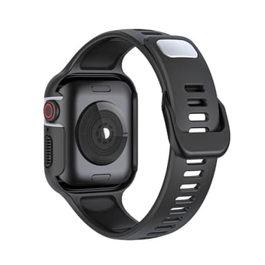 Klokkebånd med skjermbeskytter Svart+grå Apple Watch 4-6 Gen 44mm