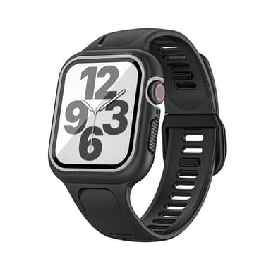 Klokkebånd med skjermbeskytter Svart+grå Apple Watch 4-6 Gen 44mm