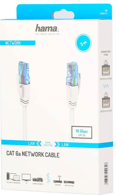 Hama Cat6a U/UTP nettverkskabel 3m