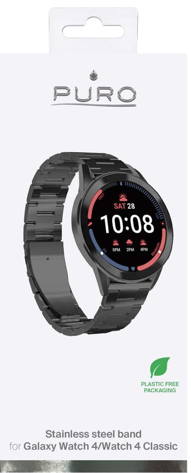Puro klokkereim til Samsung Galaxy Watch 6/4/4 Classic (sort)