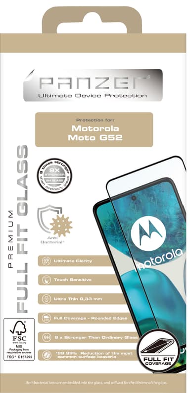 Panzer Full-Fit skjermbeskytter til Motorola G52