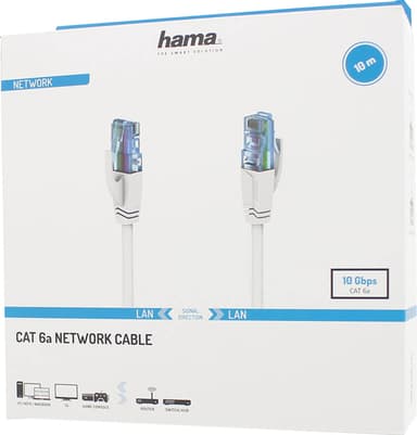 Hama Cat6a U/UTP nettverkskabel 10m