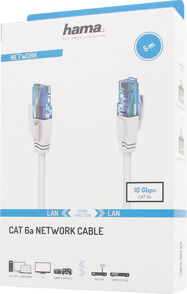 Hama Cat6a U/UTP nettverkskabel 5m