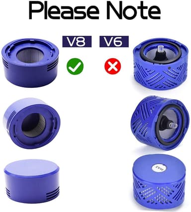 Filtre som er kompatible med Dyson V7 / 8 7 deler Blå