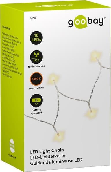 LED-ljusslinga med 10 lampor, batteridriven