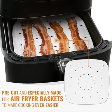 Air Fryer engangspapir firkantet 18 cm 100-pak Hvit