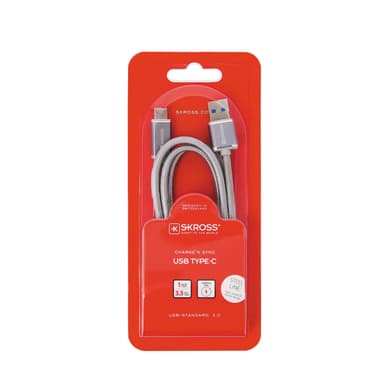 Charge n Sync USB Type-C (3.0) stållinje, 1m