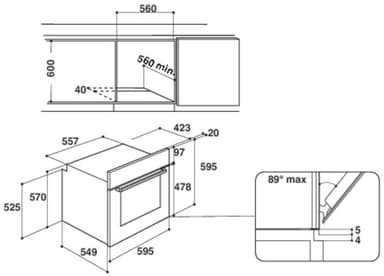 Indesit stekeovn IFW 4844 H BL innebygd